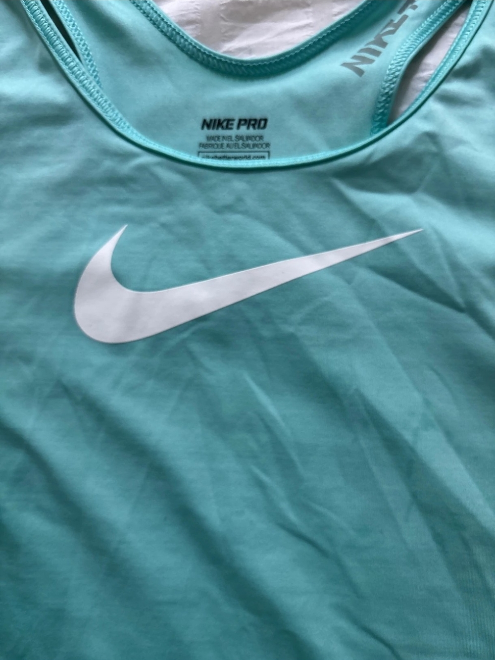 Nike Light Teal Performance Tank with White Swoosh